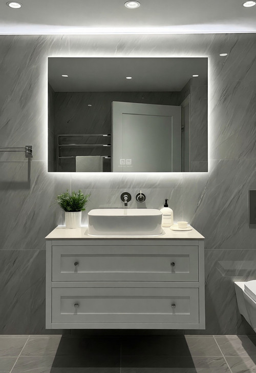 Buğu Önleyici Dokunmatik Dimmerli Beyaz Led Dikdörtgen Banyo Makyaj Aynası 30X50 40X60 50X70 60X80