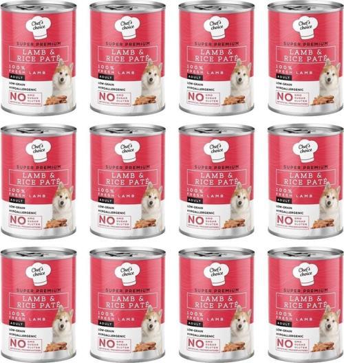 ChefsChoice Kuzulu Pirinçli Ezme Köpek Konseve Mamasi 400 Gr X 12 Adet