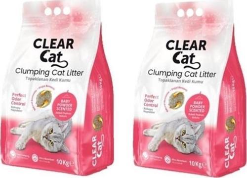 Pudralı Topak Bentonit Kedi Kumu İnce 10 Kg* 2 adet