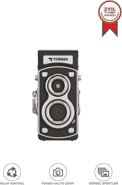 Mini Retro Dijital Fotoğraf Makinesi Video Kamera 1080P CMR44 Siyah