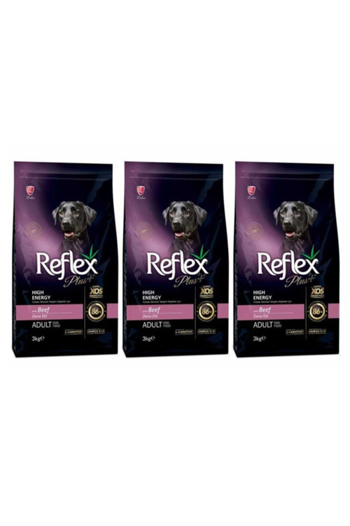 Yüksek Aktiviteli Dana Etli Yetişkin Köpek Maması 3 Kg x 3 Adet