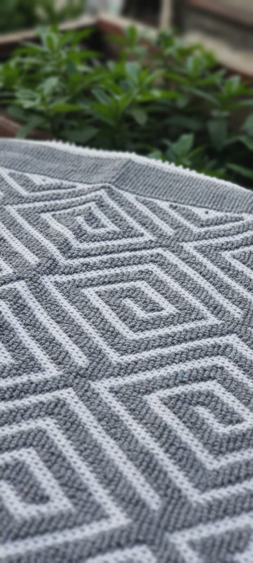 %100 Pamuklu Organik Kilim Yıkanabilir (Kalın Ürün Bukle)