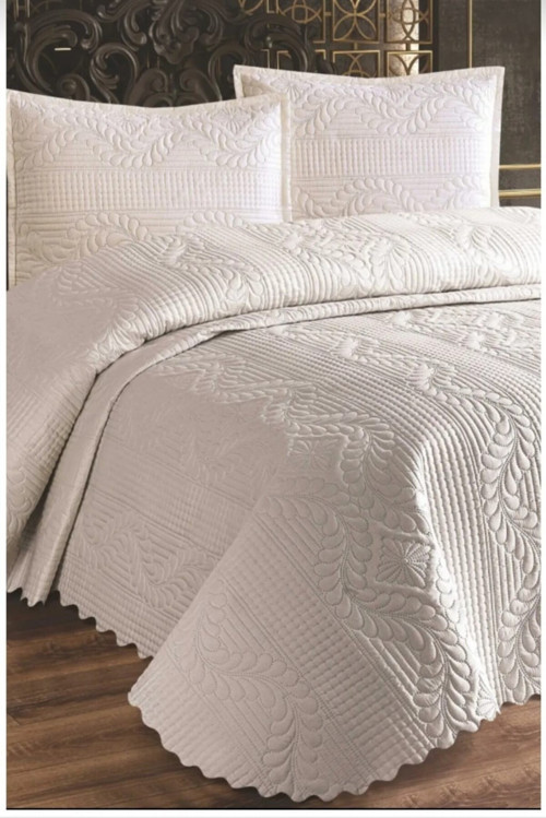 Mikro Kapitoneli Yatak Örtüsü Çift Kişilik Tek Taraflı 240X260 Cm Yastıklı