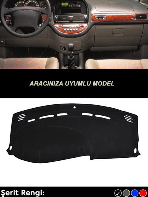 Audı A3 (2013-2019) 3D Torpido Koruma Kılıfı - Ön Göğüs Kaplama - Siyah Şerit