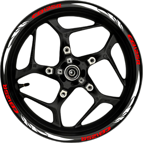 Cb125R Kırmızı Yazılı Beyaz Pençe Şeritli