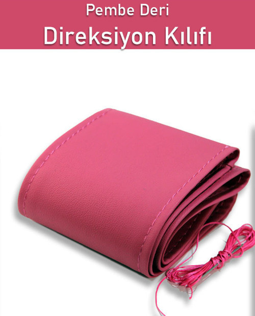 Audi A8 Pembe Deri Dikişli Direksiyon Kılıfı