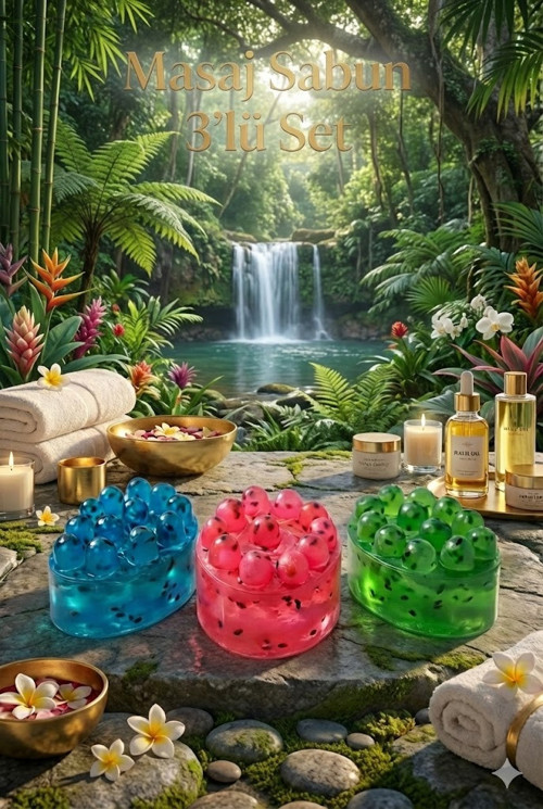 3'Lü Selülit Karşıtı Masaj Sabunu Seti - Sıkılaştırıcı Ve Kan Dolaşımı Hızlandırıcı Spa Sabun