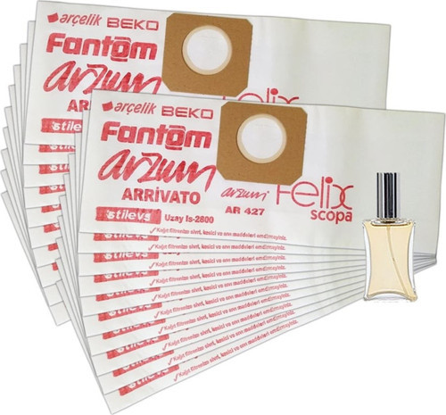 Fantom İçin Uyumlu DU 2750 Süpürge Kağıt Toz Torbası 20 Adet Set