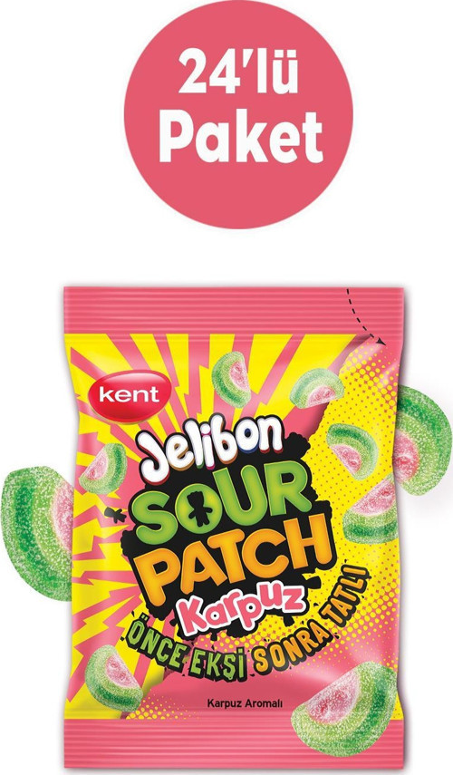 Sour Patch Karpuz Aromalı Şekerleme 80 gr 24'lü Paket