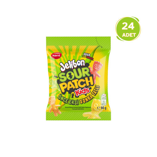 Jelibon Sour Patch Kids Karışık Meyve Aromalı Şekerleme 80 gr 24'lü Paket