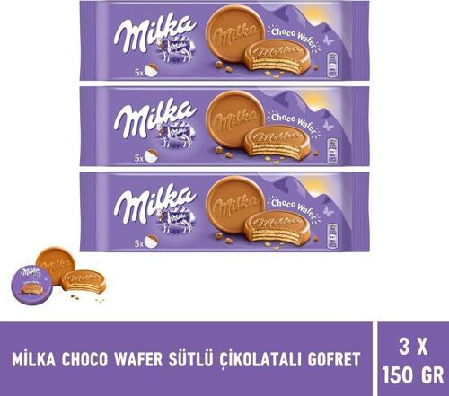 Choco Wafer Sütlü Çikolata Kaplamalı Gofret 150 gr 3 Adet