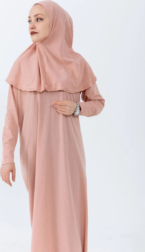 Tek Parça Namaz Elbisesi Düz Renk