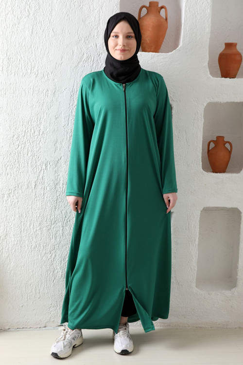 Fermuarlı Mevsimlik Hafif Kumaş Kadın Namaz Elbisesi Ferace