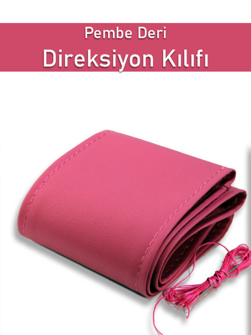 Fiat Brava Pembe Deri Dikişli Direksiyon Kılıfı
