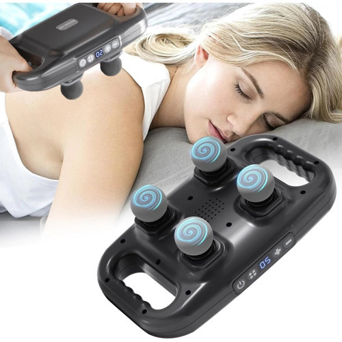 4 Başlıklı Masaj Tabancası Ergonomik Derin Doku Sırt ve Boyun Masaj Aleti Ağrı ve Sızı G