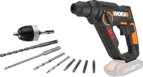 WX390.9 20Volt 1.2J Profesyonel SDS-Plus Pnömatik Şarjlı Matkap + 8 Adet Uç + Mandren (Akü Dahil Değildir)
