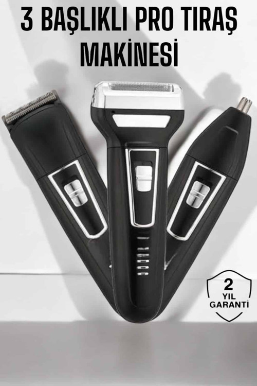 3 Başlıklı Profesyonel Tıraş Makinesi