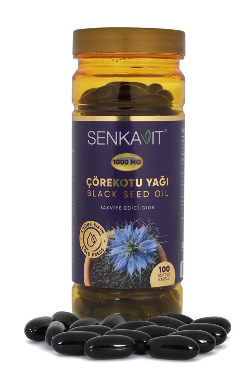 SENKAVIT ÇÖREKOTU YAĞI KAPSÜL, ÇÖREKOTU YAĞI İÇEREN TAKVİYE EDİCİ GIDA 100 kapsül