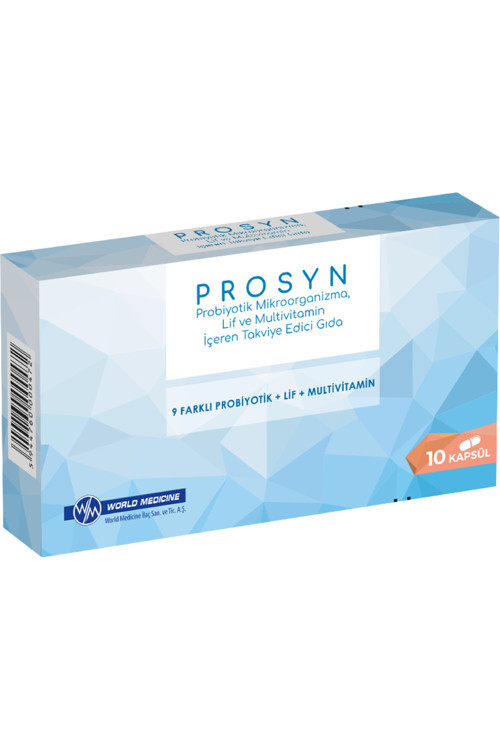 KAPSÜL, PROBİYOTİK MİKROORGANİZMA, LİF VE MULTİVİTAMİN İÇEREN TAKVİYE EDİCİ GIDA 10 kapsül