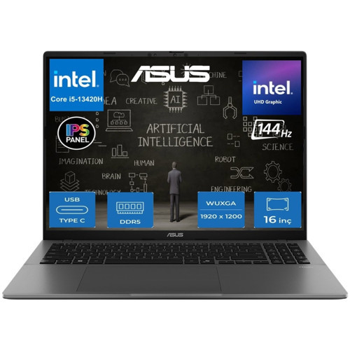 Vivobook S16 S3607VA Intel Core I5 13420H 40GB Ram 512GB SSD Freedos 16" 144Hz Wuxga Yapay Zeka Destekli Taşınabilir Bil