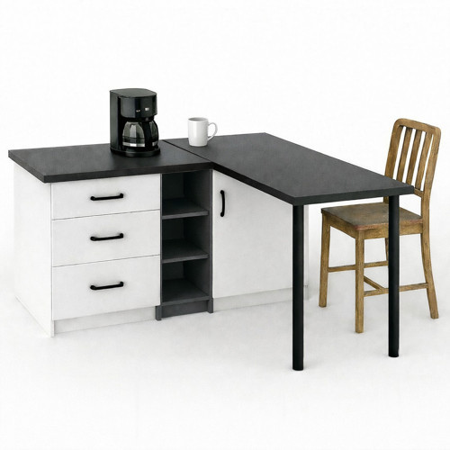 Nara Mutfak Adası -L Mutfak Adası -3 Çekmeceli 1 Kapaklı - Çok Amaçlı Dolap - Alt Modül - Kiler -130 cm