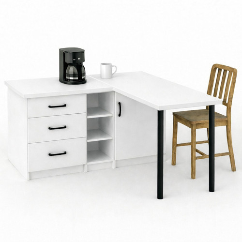Nara Mutfak Adası -L Mutfak Adası -3 Çekmeceli 1 Kapaklı - Çok Amaçlı Dolap - Alt Modül - Kiler -130 cm