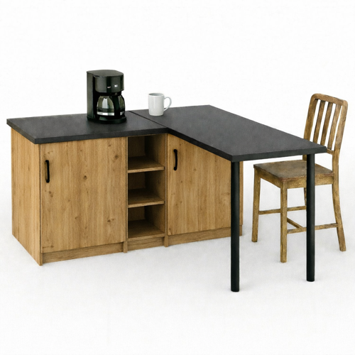 Sara L Mutfak Adası - 2 Kapaklı - Çok Amaçlı Dolap - Alt Modül - Kiler - 130 cm