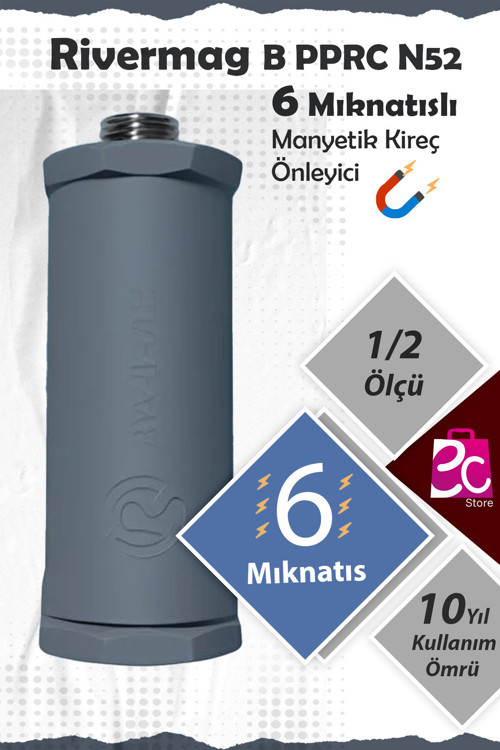 Güçlendirilmiş 6 Mıknatıslı N52 Manyetik Kireç Kırıcı Önleyici 1/2 Beyaz Eşya Banyo Tesisatı