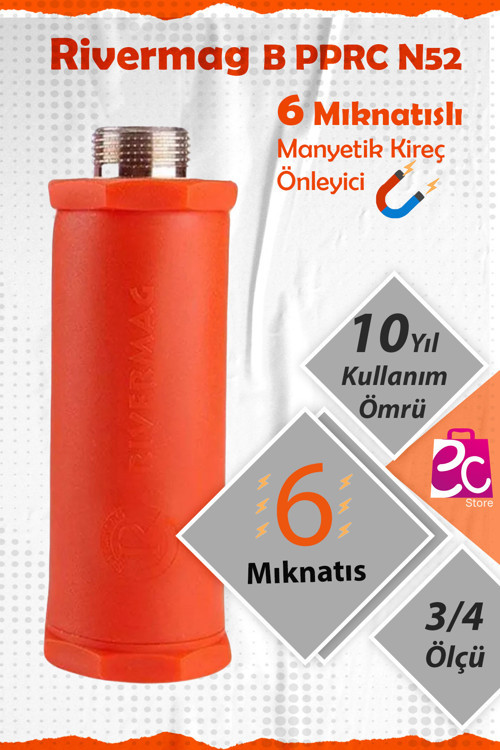 Güçlendirilmiş 6 Mıknatıslı N52 Manyetik Kireç Kırıcı Önleyici 3/4 Beyaz Eşya Banyo Tesisatı