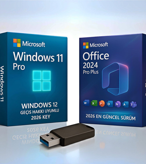 Windows 11 Pro + Office 2024/2026 Pro Plus | Orijinal Lisanslı Bootable USB Kurulum Bellek