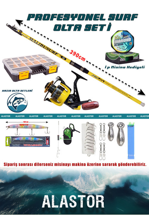Alastor 390 Cm Malibu Surf Kamışı Boğaz Deniz Kamışı Karbon Olta Kamışı