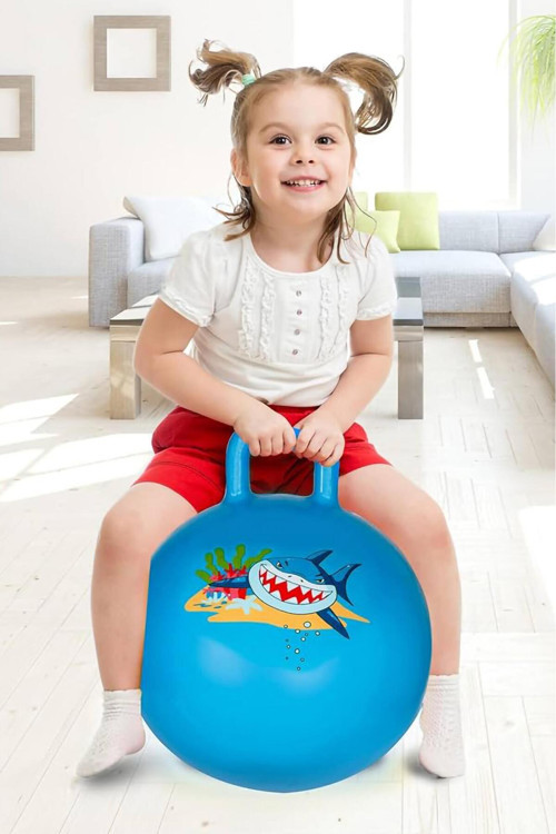 Zıp-Zıp Topu Pompa Hediyeli Kanguru Zıplama Pilates Zıpzıp Topu Çocuk Hoplama Topu 90 Kg Kapasiteli