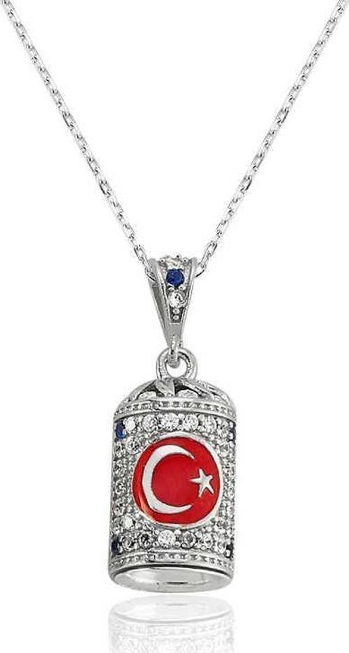 925 Ayar Gümüş Ay Yıldız Cevşen Bayan Kolye