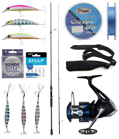 Spin Olta Seti Okuma Wave Up Spin 259cm 10-35gr 2 Parça Olta Kamışı&Shimano Makina Nexave 4000 FI