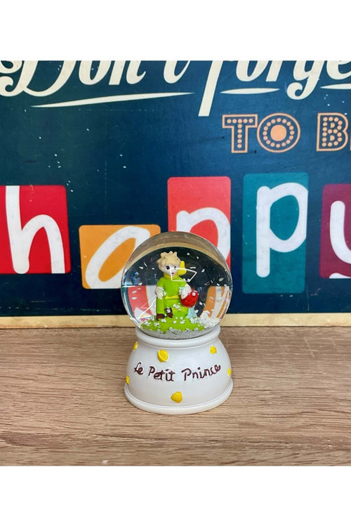 Led Işıklı Mini Kar Küresi 7Cm - Küçük Prens Dekoratif Biblo Yılbaşı Hediyesi