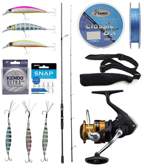 Spin Olta Seti Okuma Wave Up Spin 259cm 10-35gr 2 Parça Olta Kamışı&Shimano Makina FX 4000 FC