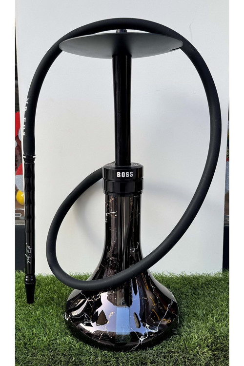 E29 Boss Özel Üretim Mermer Desen Nargile Takımı/Siyah