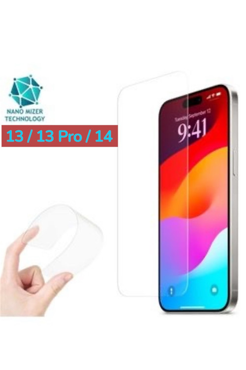 Iphone 13 / 13 Pro / 14 Ekran Koruyucu Nano Esnek Cam Darbe Koruyucu