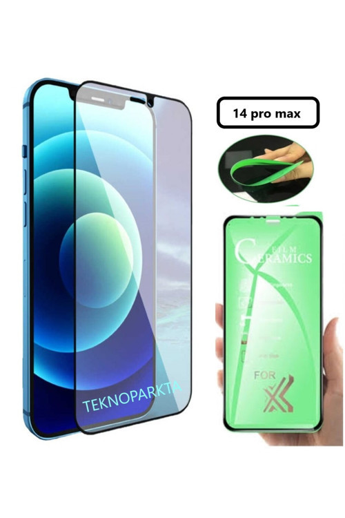 Iphone 14 Pro Max Ekran Koruyucu Seramik Nano Esnek Tam Full Kaplayan Kırılmaz Cam