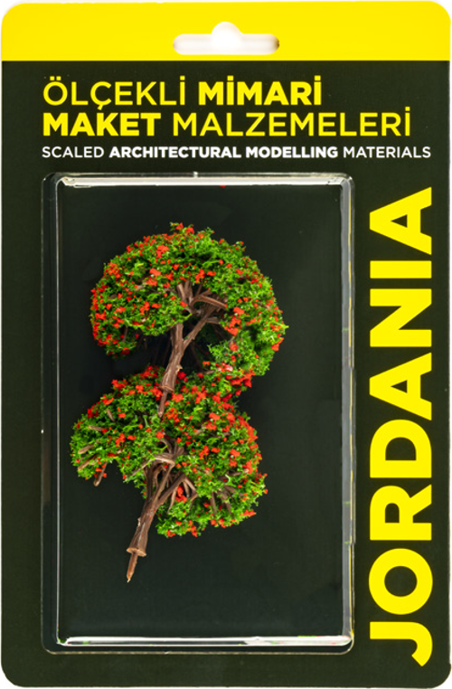 Ölçekli Mimari Maket Ağaç Yeşil-Kırmızı 6 Cm 1/100 Je03P-W6070E (2 Li Paket)