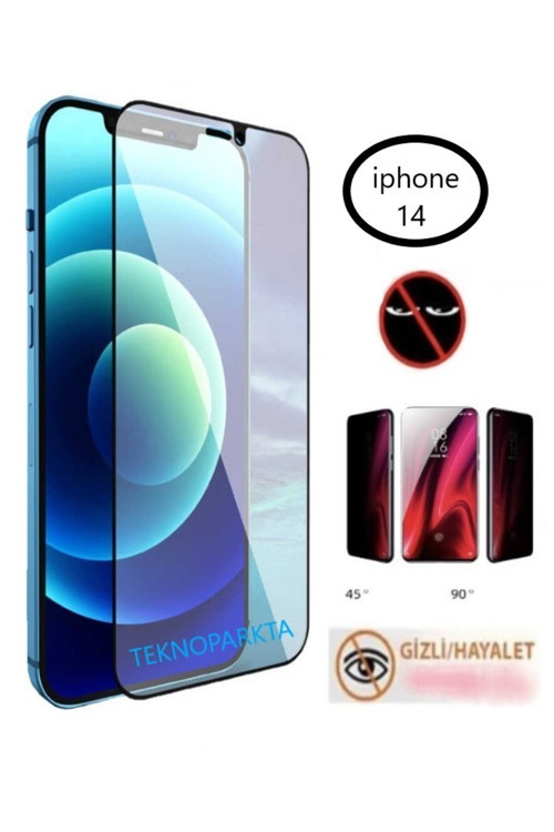Iphone 14 Hayalet Privacy Gizli Görünmez Tam Kaplayan Kırılmaz Cam Ekran Koruyucu