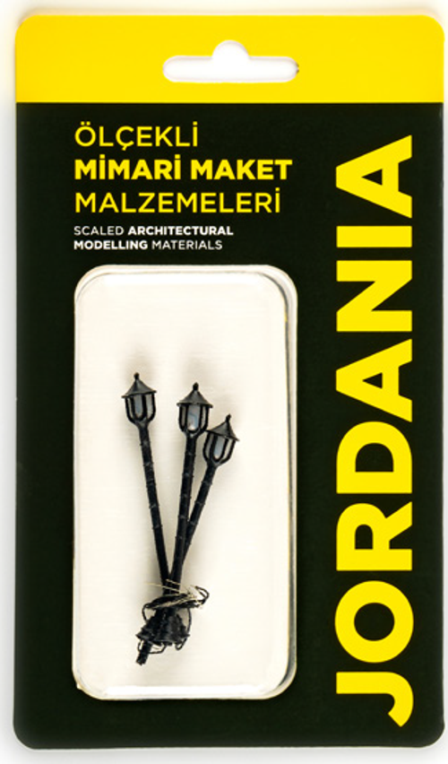 Ölçekli Mimari Maket Bahçe - Sokak Lambası Tekli 1/100 6V Je04P-T44 (3 Lü Paket)