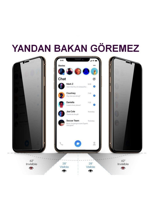 Xiaomi Redmi 9t Hayalet Ekran Privacy Gizlilik Tam Kaplayan Kırılmaz Koruyucu Cam