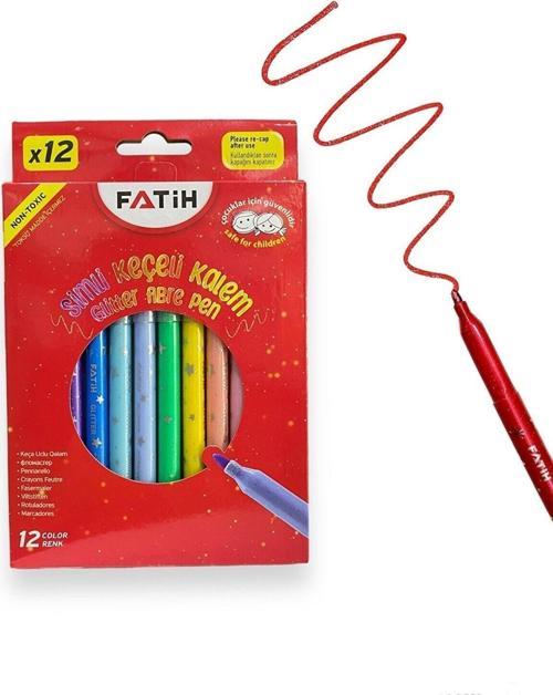 Simli Keçeli Kalem 12 Renk