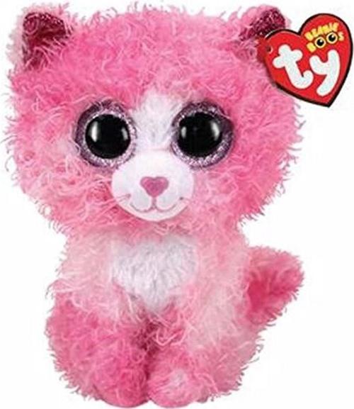 Reagan - Cat With Pink Curly Hair Reg Pembe Kıvırcık Saçlı Kedi 15 Cm Peluş Oyuncak 150079TY36308