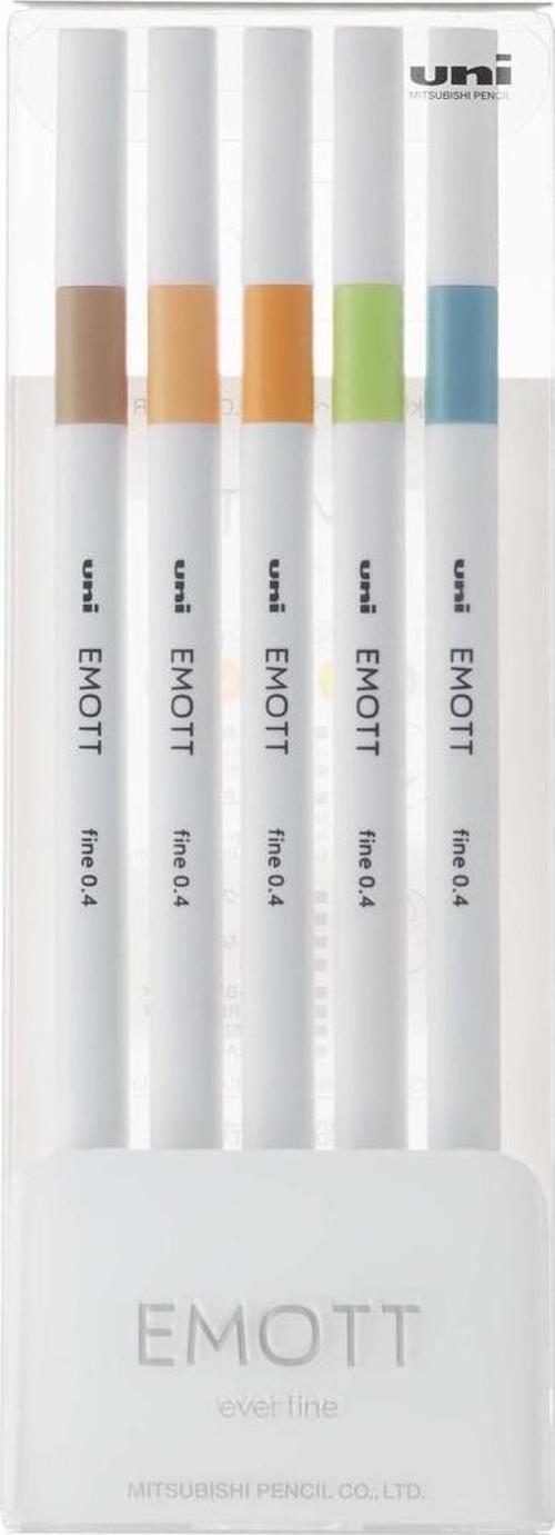 Akrilik Uçlu Keçeli Kalem Emott 0.4 Mm Fine 5 Renk Doğa PEM-SY/5C.06