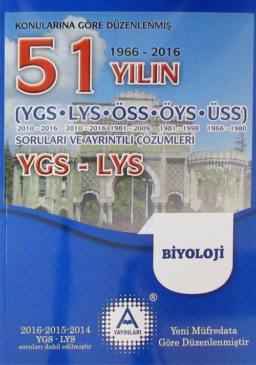 YGS - LYS Biyoloji 51 Yılın Çıkmış Soruları ve Ayrıntılı Çözümleri