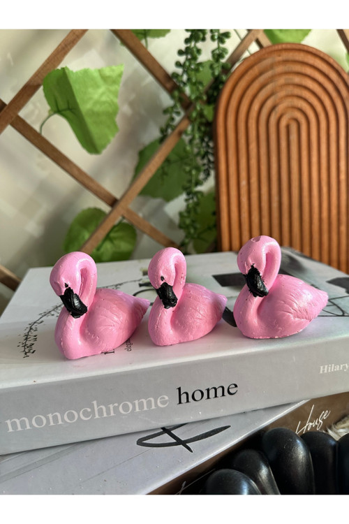 Dekoratif 3’lü flamingo biblo