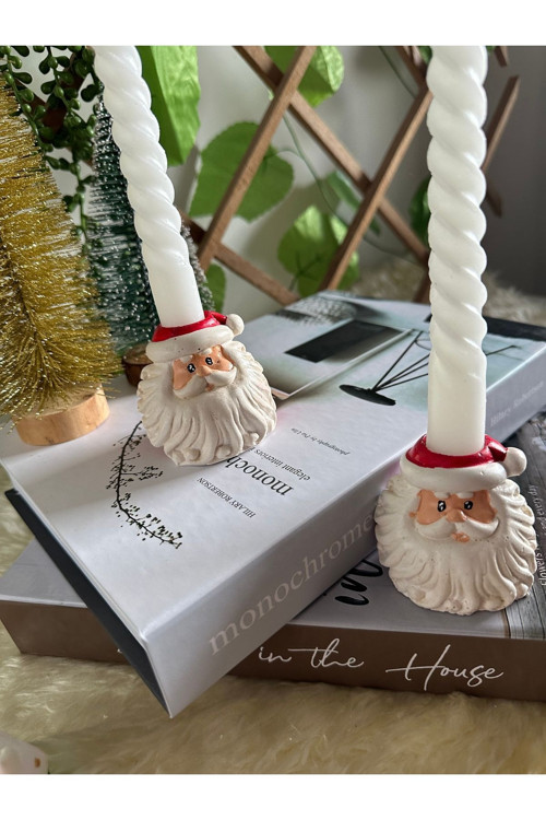 2’li Noel baba şamdan mumluk yeniyıl ,yılbaşı ,hediyelik