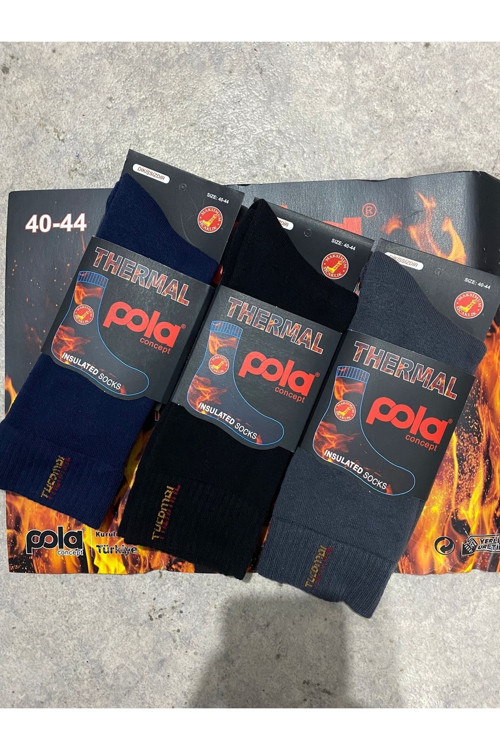 Erkek Termal Havlu Çorap 3 Lü Paket